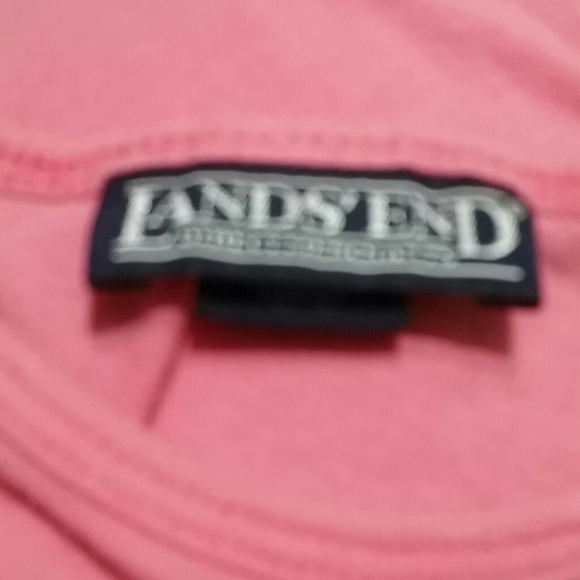 LANDS'END Pink Doggy Rhinestone Top Girls L 6X - Picture 5 of 7